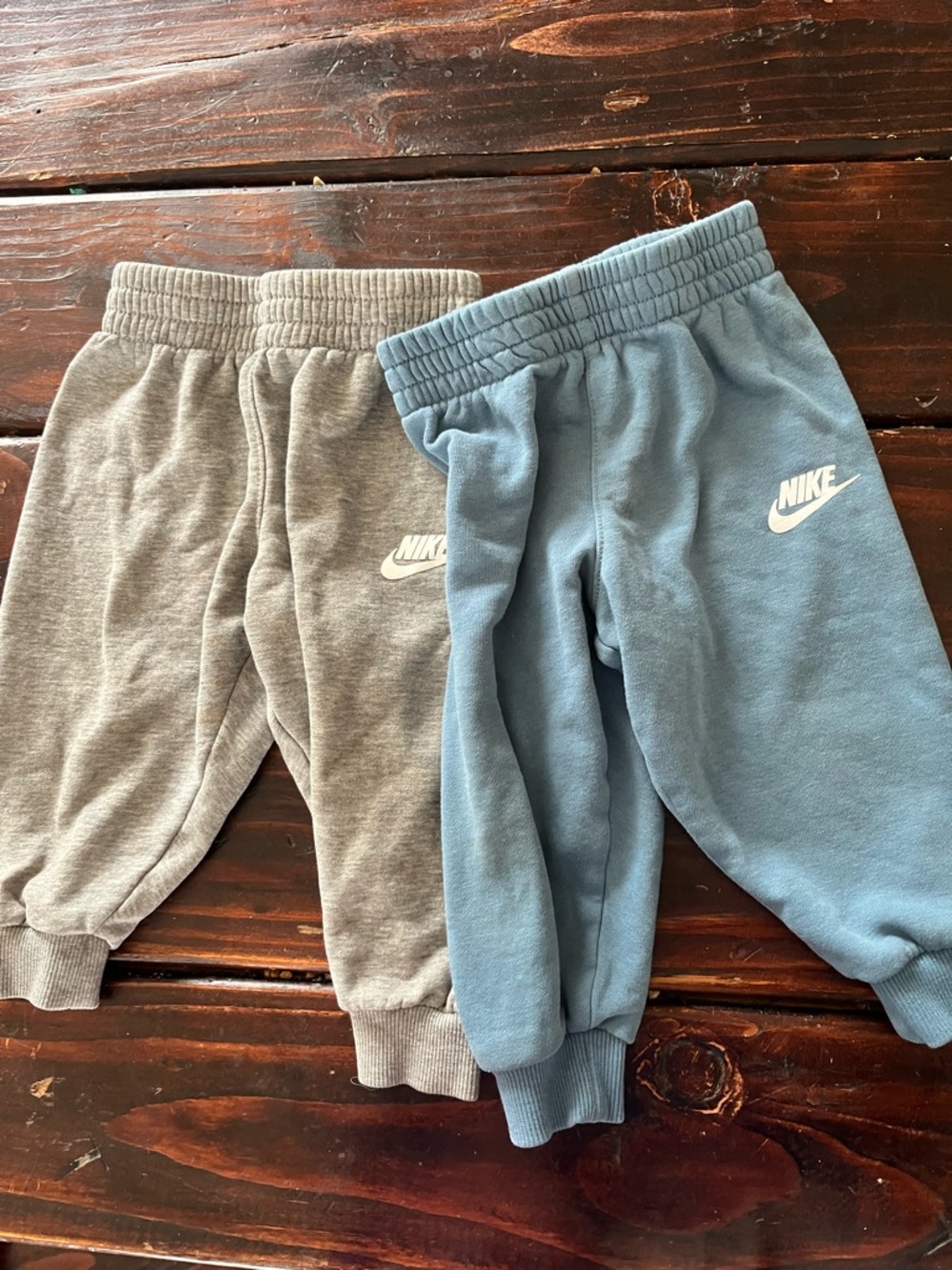 Nike Kids Grey and Light Blue Fleece Jogger Pants - 2-Pack